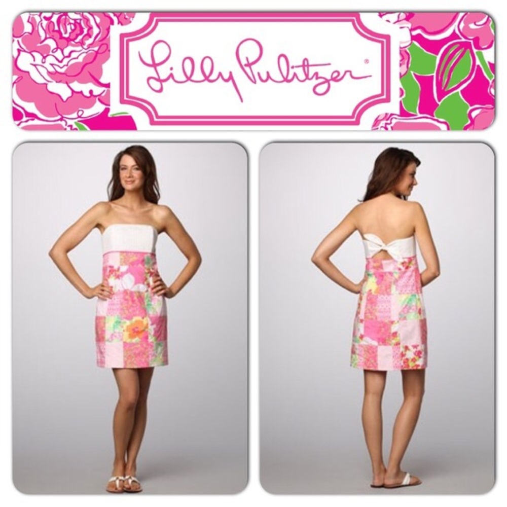 Lily Pulitzer Franco Strapless Patchwork Dress (0) - image 3